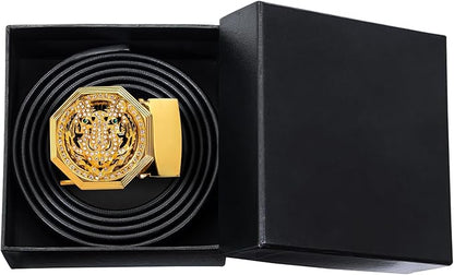 Dubulle Men's Ratchet Belt Gold/Black/Red/Green/Blue/White Automatic Buckle Business Casual Belt Gift - Adjustable Fit