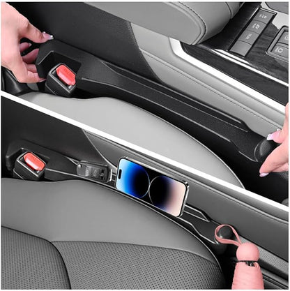 IHOTDER 2026 Upgraded Car Seat Gap Filler 2 Pack,3 in 1 Car Seat Gap Organizer with Slot & Hook for Phone/Keys,Universal Anti-Drop in Between Cars Seats Catcher Fits for Truck SUV