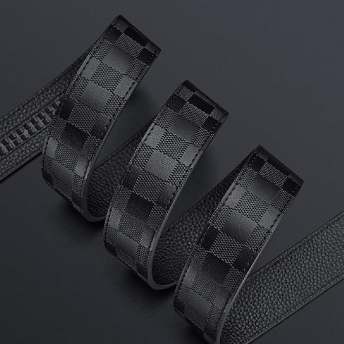 VANNANBA Mens Ratchet Belts Genuine Leather Designer Belt with Automatic Buckle Alloy Gift for Men