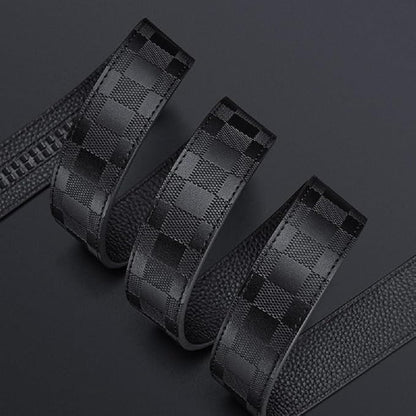 VANNANBA Mens Ratchet Belts Genuine Leather Designer Belt with Automatic Buckle Alloy Gift for Men