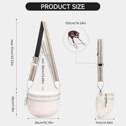GAEKEAO Crossbody Bum Bags for Women Vegan Leather Fanny Packs Belt Bag Trendy Cross Body Purse Travel