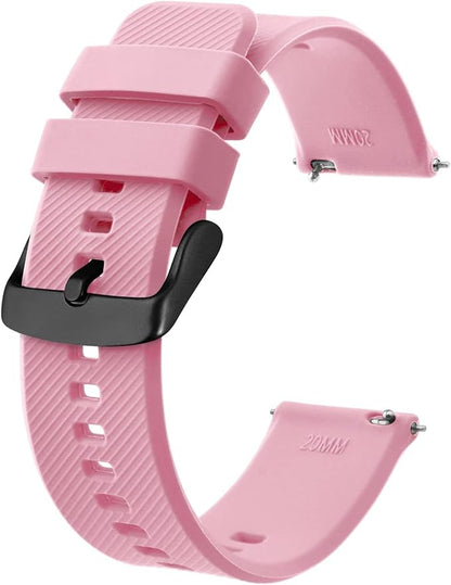 BISONSTRAP Watch Strap 18mm 19mm 20mm 21mm 22mm, Quick Release Silicone Watch Bands for Men Women