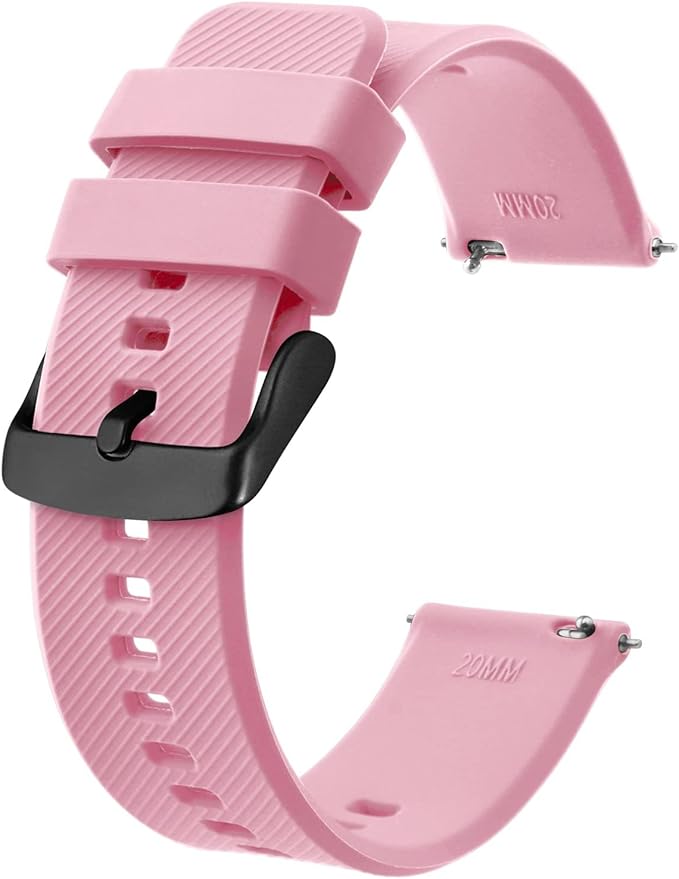BISONSTRAP Watch Strap 18mm 19mm 20mm 21mm 22mm, Quick Release Silicone Watch Bands for Men Women