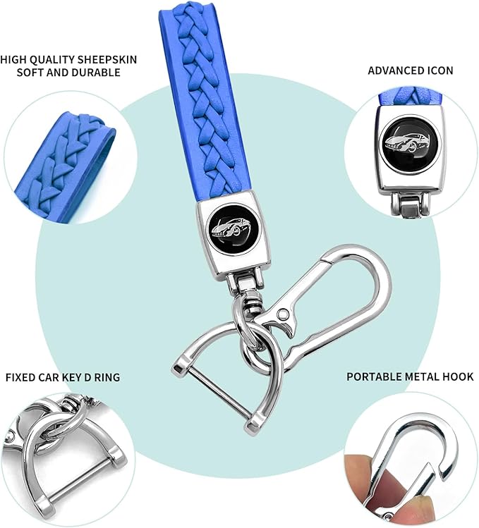 Creativity Suitable For BMW key fob cover. Advanced soft TPU key box is compatible with X1 X3 X4 X5 X6 1 2 4 5 6 7 M3 M5 M6 GT3 GT5 G30 F10 F15 F16 F20 key (Type A Blue Key Case + key chain set)