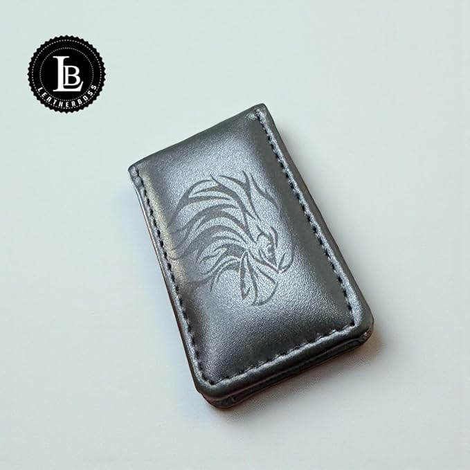 LB LEATHERBOSS Men's New Leather Strong Magnetic Money Clip
