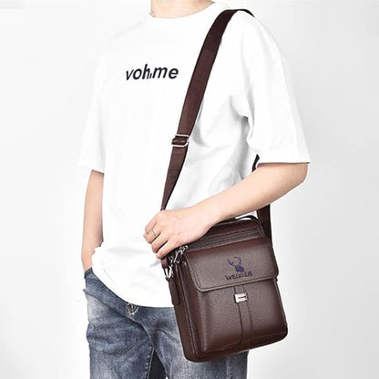 Messenger Bag for Men Crossbody Shoulder Purse Small Vintage PU Leather Satchel Pouch Side Crossover Handbag