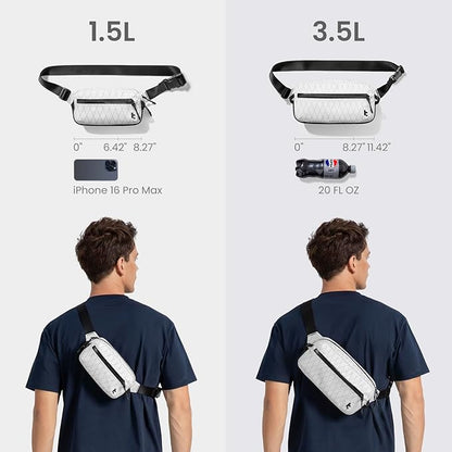 tomtoc 3.5L X-Pac Sling Bag with RFID Blocking, Crossbody Bag Minimalist Chest Shoulder Pack for Men/Women, Water-resistant Lightweight Casual Funny Pack for Travel/Daily Commute