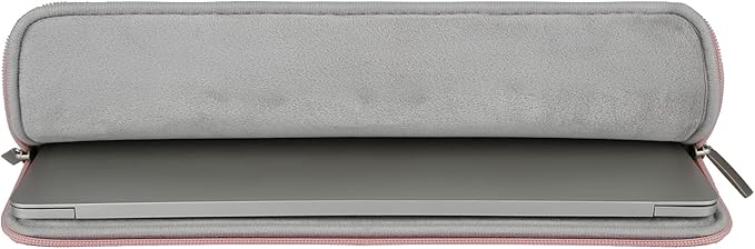 RAINYEAR 15 Inch Laptop Sleeve Soft PU Leather Case Protective Water Resistant Padded Cover Carrying Computer Bag Compatible with 15.4 MacBook Pro/Air, Surface Laptop 3/4 15", New XPS 15 Touch(Pink)
