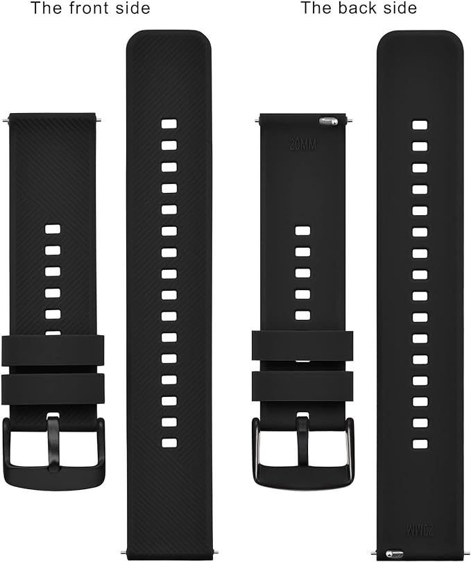 BISONSTRAP Watch Strap 18mm 19mm 20mm 21mm 22mm, Quick Release Silicone Watch Bands for Men Women