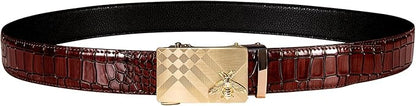 Dubulle Men's Ratchet Belt Gold/Black/Red/Green/Blue/White Automatic Buckle Business Casual Belt Gift - Adjustable Fit