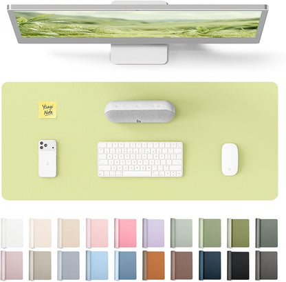 YSAGi Leather Desk Pad Protector, Office Desk Mat, Large Mouse Pad, Non-Slip PU Leather Desk Blotter, Laptop Desk Pad, Waterproof Desk Writing Pad for Office and Home (Peak Green, 23.6" x 13.8")
