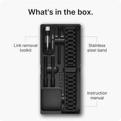 Fullmosa 24mm Stainless Steel Watch Band, Quick Release Metal Replacement Strap with Removable Links, Includes Spring Bars & Link Removal Tool for Men Women (Black)