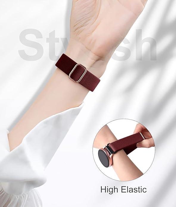 Lerobo Elastic Bands Compatible with Samsung Galaxy Watch 8 7 6 5 4 40mm 44mm/Galaxy Watch 8 Classic 6 4 Classic 43mm 47mm 42mm 46mm/5 Pro Band 45mm/Active 2,3 Pack 20mm Adjustable Nylon Sport Band