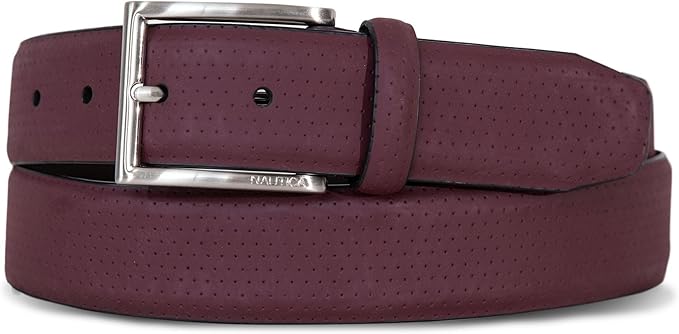 Nautica Men's Dress Leather Belt for Suits and Pants | Classic | Business | Fashion | Adjustable | Metal Buckle