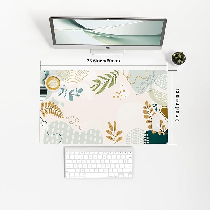 Colorful Star Minimalist Large Mouse Pad, Abstract Botanical Waterproof Desk Mat, Boho Computer Gaming Mouse Pad, XL Full Desk Mousepad Non Slip Writing Pad for School Office Home 23.6" x 13.8"