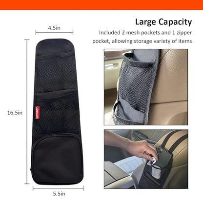 Luckybay Car Seat Side Organizer, Auto Seat Storage Hanging Bag, Phones, Drink, Stuff Holder with Mesh Pocket for Cars, SUV & Truck 2 Pack