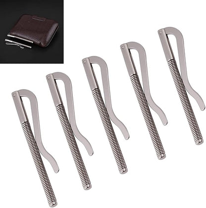 5PCS Money Clips, 3.14 * 0.19in Wallet with Money Clips, Metal Money Clips for Bifold Leather Wallet Purse Credit Card Holder