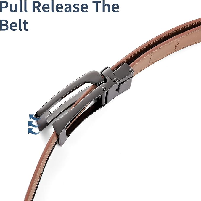 SENDEFN Men's Leather Dress Casual Belt 1 3/8" Automatic Adjustable Click Buckle Belts with Gift Box
