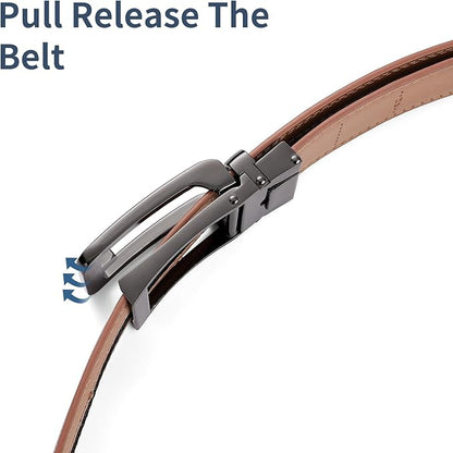 SENDEFN Men's Leather Dress Casual Belt 1 3/8" Automatic Adjustable Click Buckle Belts with Gift Box