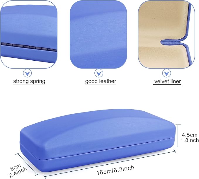 SMARTTOP Hard Shell Eyeglass Case- Glass Case With Cleaning Cloth, Glasses Case hard shell for men women