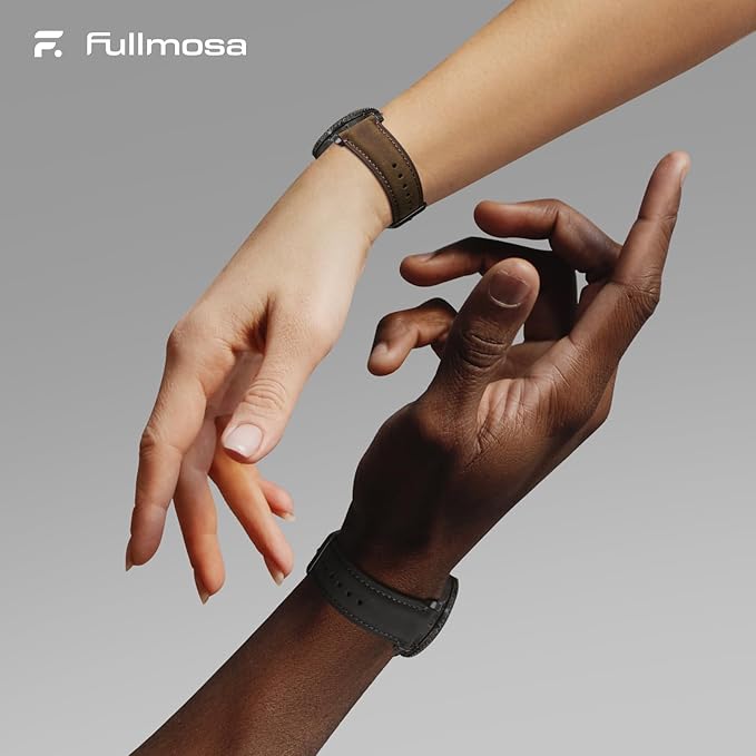 Fullmosa 18mm 20mm 22mm 24mm Leather Watch Bands, 2 Pack Soft Quick Release Watch Strap Compatible with Garmin Vivoactive 5/6/4/3, Venu 4/3S/2S, Samsung Galaxy Fossil Amazfit for Men Women,20mm Saddle Brown&Black/Black&Black