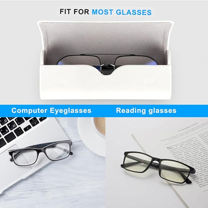 RayLove Glasses Case Hard Shell, Travel Sunglasses Case, Leather Hard Eyeglass Case for Women, Reading Glasses Case for Men