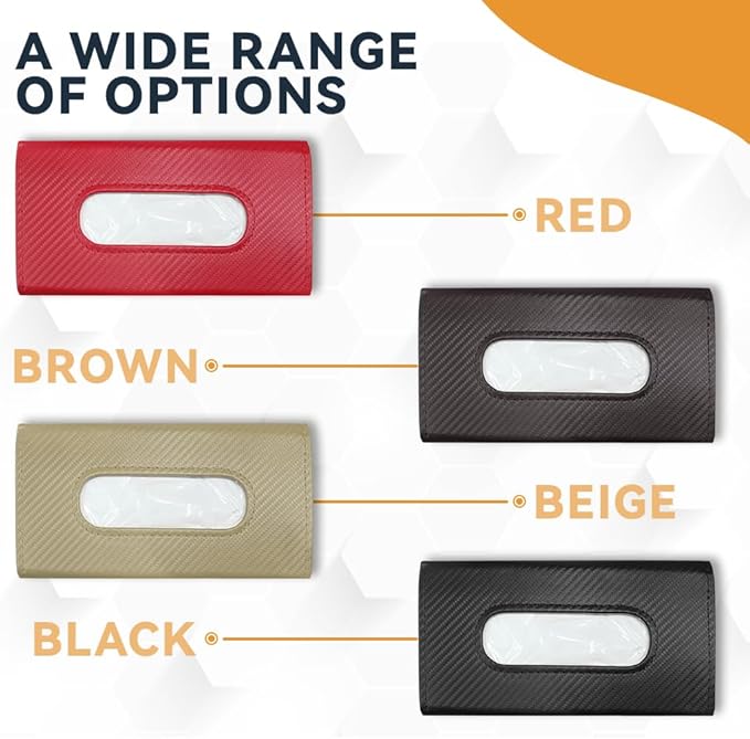 ASUBHA Car Tissue Holder, Sun Visor Organizer, Rectangular Sun Visor Napkin, Visor Accessories Car Napkin Holder Universal for Cars, SUVs, Trucks (red)