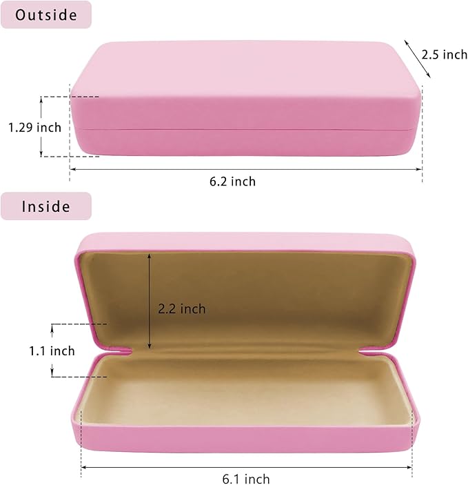 HSYMQ 3PCS Glasses Case, Eyeglasses Case Hard Shell, Reading Hard Glasses Cases for Women Men