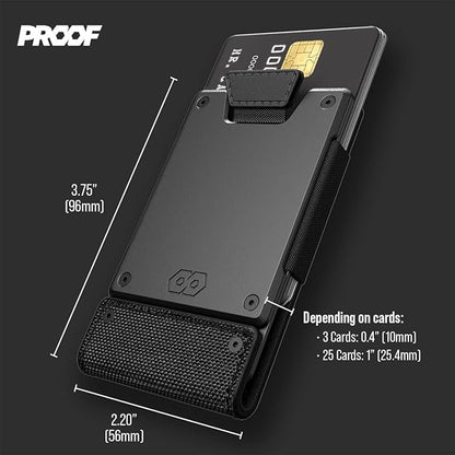 PROOF Wallet | Slim Minimalist Wallets for Men | Leather & Metal | RFID Wallet | Front/Back Pocket | Gift Box | Veteran Owned