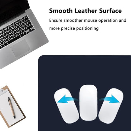 PU Leather Desk Pad Protector Gaming Mouse Pad Non Slip Desk Mat for Keyboard and Mouse Waterproof Desk Writing Pad for Office and Home Desk Accessories(Dark Blue, 35.4 * 17.7)