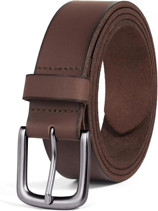 VATAN Men's Full Grain Leather Casual Every Day Jeans Belts, Handmade Men Leather Belt with Gift Box