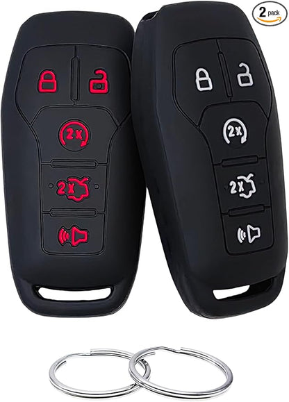 REPROTECTING Silicone Rubber Key Fob Cover Compatible with 2013-2018 Ford Edge Explorer F-150 F-250 Super Duty F-350 Super Duty Fusion Mustang Lincoln MKX M3N-A2C31243300