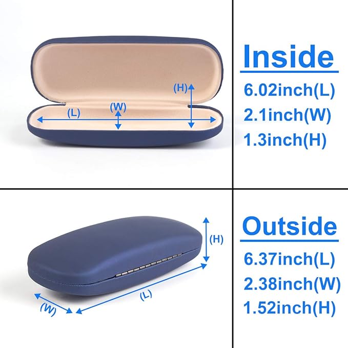 RayLove Unisex Hard Shell Eyeglasses Cases, Protective Case For Glasses