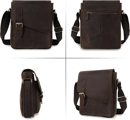 Jack&Chris Leather Messenger Bag for Men, Man Purse Crossbody Bags for Work Business