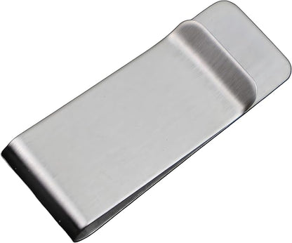 Small Men's Slim Money Clip, Stainless Steel Credit Business Card Holder, Pocket Cash Wallet, 2-Inch