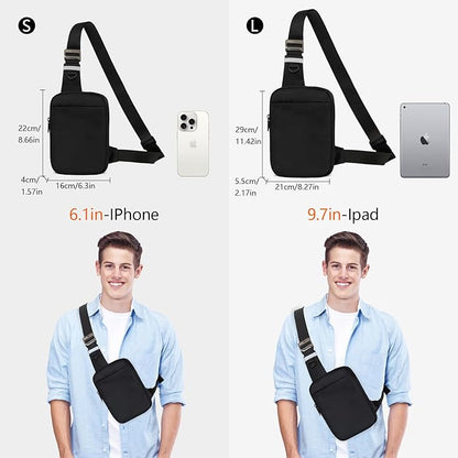 OSOCE Small Sling Bag for Men and Women with RFID Pocket, Anti Theft Crossbody Chest Bag Casual Travel Bag for Hiking