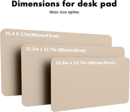 YSAGi Double-Sided Desk Pad, 35.4"x17" Leather Desk Mat, Eco Cork Desk Pad Protector,Large Mouse Pad,Waterproof Desk Blotter for Office/Home (Beige/Cork)