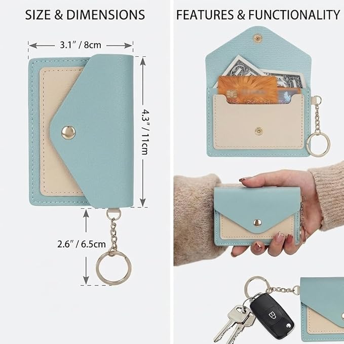 BIHRTC Silicone Key Ring Bracelets Wristlet Keychain Wallet with Net Chapstick Holder for Women
