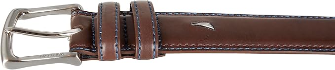 Nautica Men's Dress Leather Belt for Suits and Pants | Classic | Business | Fashion | Adjustable | Metal Buckle