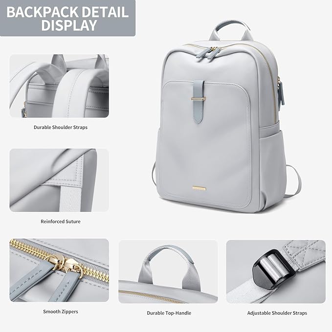 Laptop Backpack for Women,Carry on Travel Backpack Casual Work Business Backpacks Purse College,16 Inch,Grey