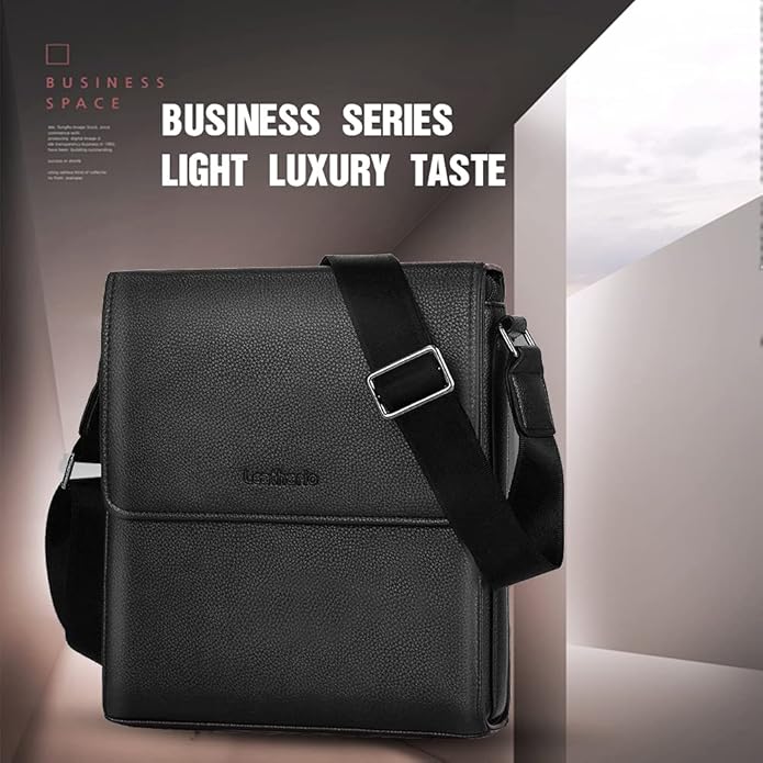 Leathario Men's Crossbody Bag,Vegan Leather Shoulder Messenger Purse Sling Satchel For Work Business Travel