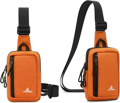Peicees Small Crossbody Bag for Men Women Mini Sling Bag Travel Running Phone Daypack Cross Body Shoulder Bags with Keyholder