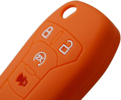 Silicone Rubber Key Fob Covers Protector for Ford F150 F250 F350 F450 F550 Raptor Ranger Transit Fusion Bronco Lightning Maverick XLT (Flip Key)