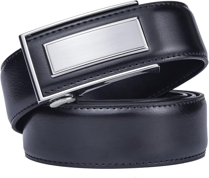 Men’s Belt Beltox Ratchet Dress Leather Buckle Belt Black Brown Blue 1 3/8” Gift Box
