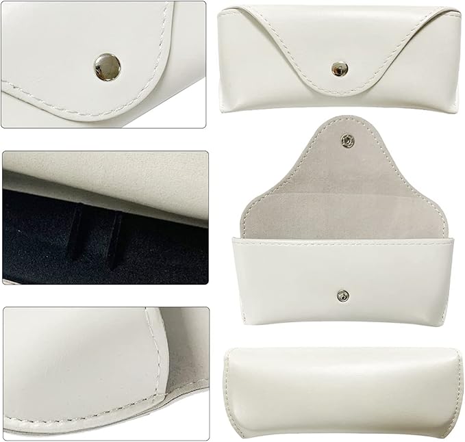 LogHog Portable Leather Glasses Case,Flexible Sunglasses Pouch Slim Case for Women Men Horizontal Eyeglass Case