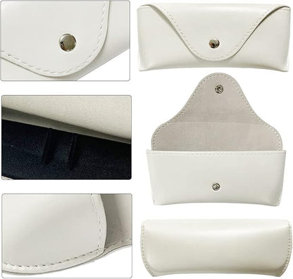 LogHog Portable Leather Glasses Case,Flexible Sunglasses Pouch Slim Case for Women Men Horizontal Eyeglass Case