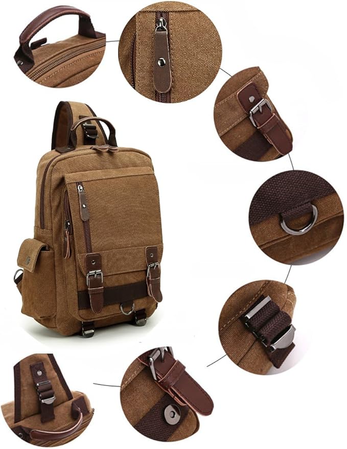 Sechunk Canvas Messenger Bag Sling Bag Crossbody Bag Shoulder Bag Retro Cross Body Handbags