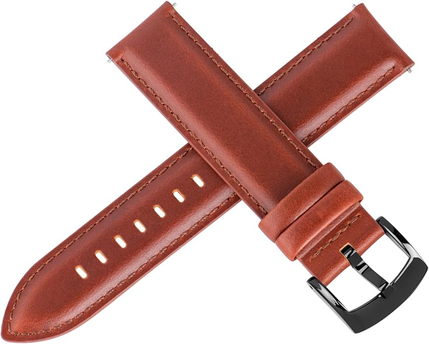 OTTOODY Leather Watch Bands Quick Release, Elegant Top Grain Leather Watch Straps for Men & Women, Choice of Color & Width - 18mm, 19mm, 20mm, 21mm or 22mm Wristbands Bracelet for Watch & Smartwatch