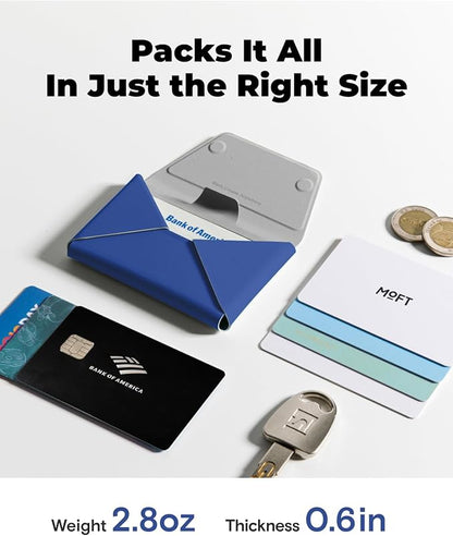 MOFT Magsafe Wallet, 8-Card Holder, Magnetic Phone Stand with Pull to Access Design, RFID Blocking, Angle Adjustment & MOVAS Minimalist Snap Field Wallet for Men Travel Essentials,Sapphire