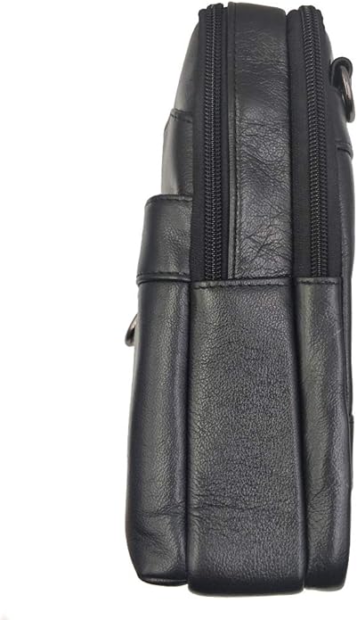 Hebetag Small Leather Sling Shoulder Bag Messenger Pack for Men Women Outdoor Travel Business